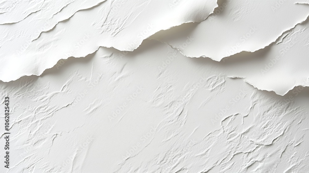 Artistic Representation of Torn Paper Texture in White Design Artistic Representation of Torn Paper Texture in White Design
