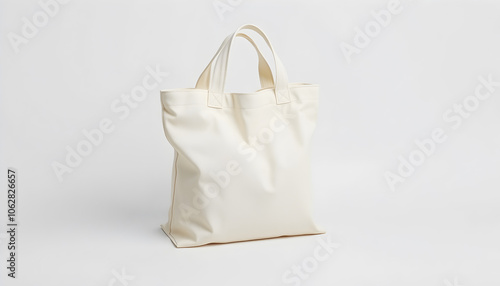 Mockup simple and small canvas tote bag, perfect for everyday use. Background, The minimalist design emphasizes natural materials and practicality, wallpaper