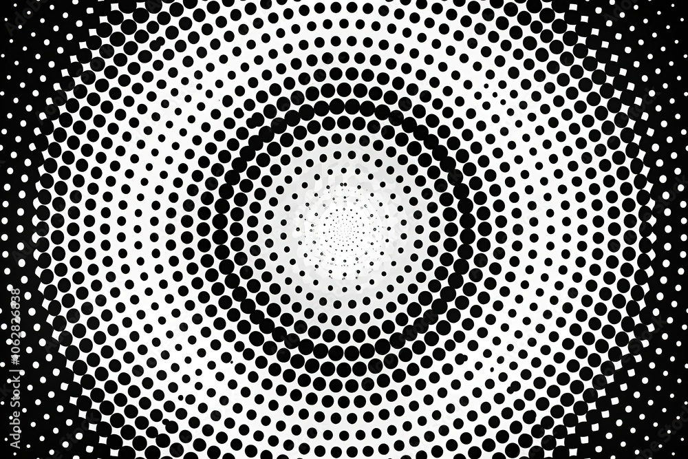 Grunge halftone black and white texture featuring circular dot patterns ...
