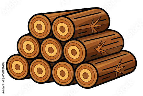 Stack of Cut Logs Firewood Isolated on White Background for Rustic Décor and Warmth.