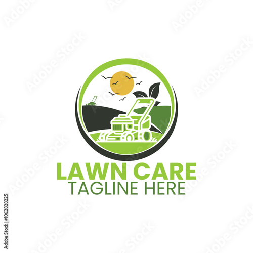 lawn care lawn mower service logo modern design