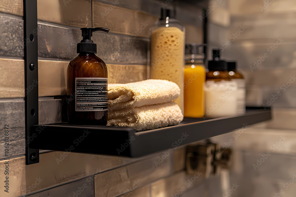 Elegant Matte Black Shower Shelf with Layers for a Sophisticated Look Elegant Matte Black Shower Shelf with Layers for a Sophisticated Look