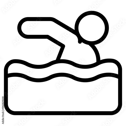 Swimmer Line Icon