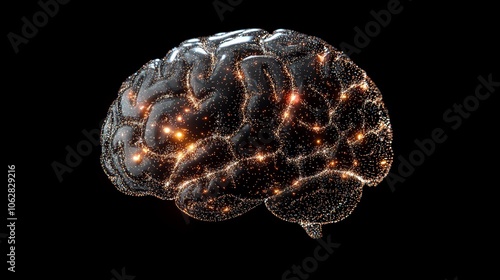 A futuristic concept of a digital brain powered by AI, combining brain science, neuroscience, and modern technology. It represents the intersection of the human mind and artificial intelligence.