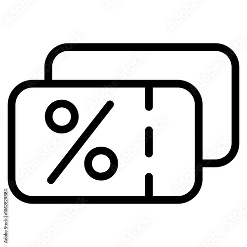 Discount Line Icon