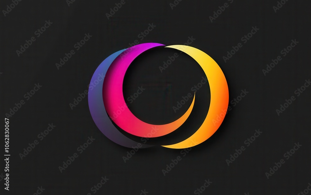 Clean and stylish infographic featuring three brightly colored crescents in a circular arrangement, prominently set against a sleek black background for a contemporary look Clean and stylish infographic featuring three brightly colored crescents in a circular arrangement, prominently set against a sleek black background for a contemporary look