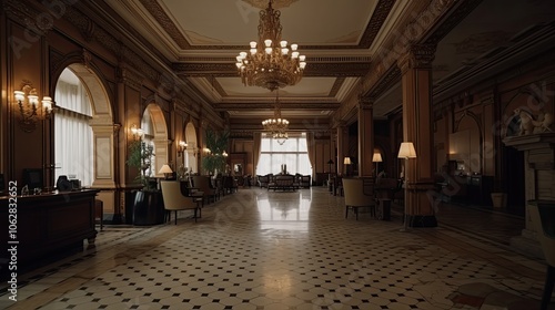 Interior of palace hotel style decoration