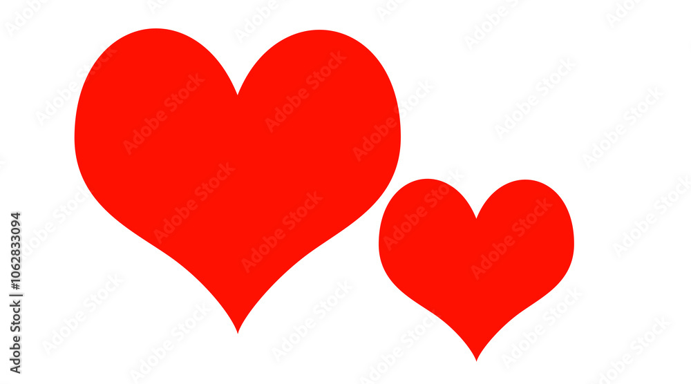 Red heart shape isolated on white. Love symbol.Love and heart background Red heart shape isolated on white. Love symbol.Love and heart background