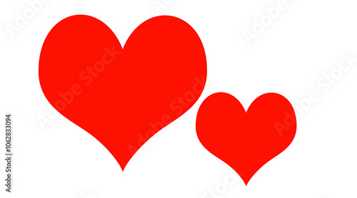 Red heart shape isolated on white. Love symbol.Love and heart background