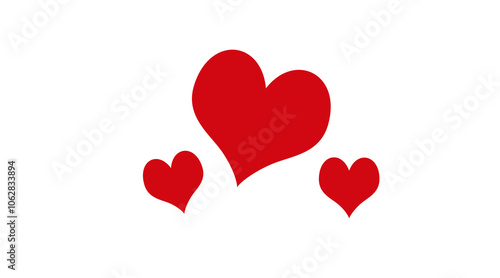 Red Green heart shape isolated on white. Love symbol.Love and heart background