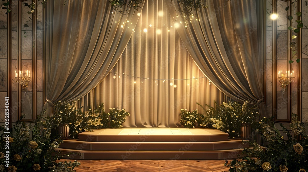 Obraz premium Elegant awards ceremony backdrop with a touch of glamour and sophistication