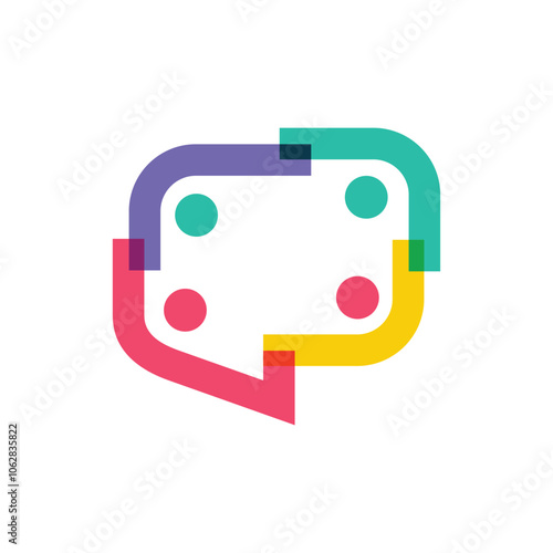 people talk diversity family together human unity chat bubble logo vector icon illustration