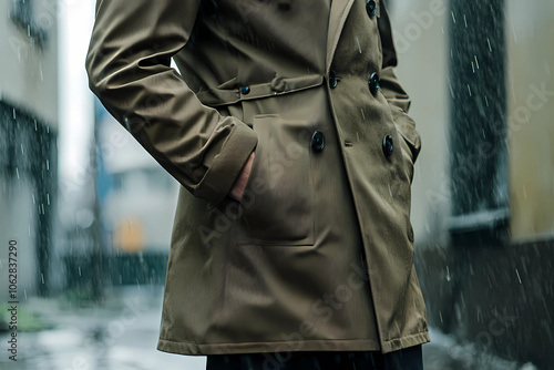 Time-Honored Khaki Gabardine Raincoats: Classic Protection with a Modern Twist