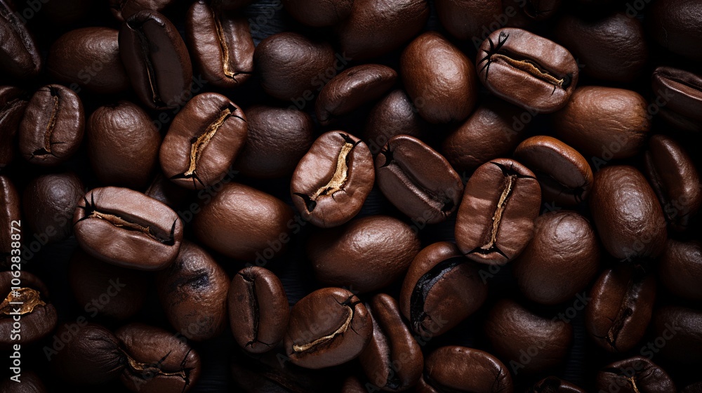 Dark Coffee Beans Close-Up Top View Background in Moody Tones for Coffee Lovers and Baristas Dark Coffee Beans Close-Up Top View Background in Moody Tones for Coffee Lovers and Baristas