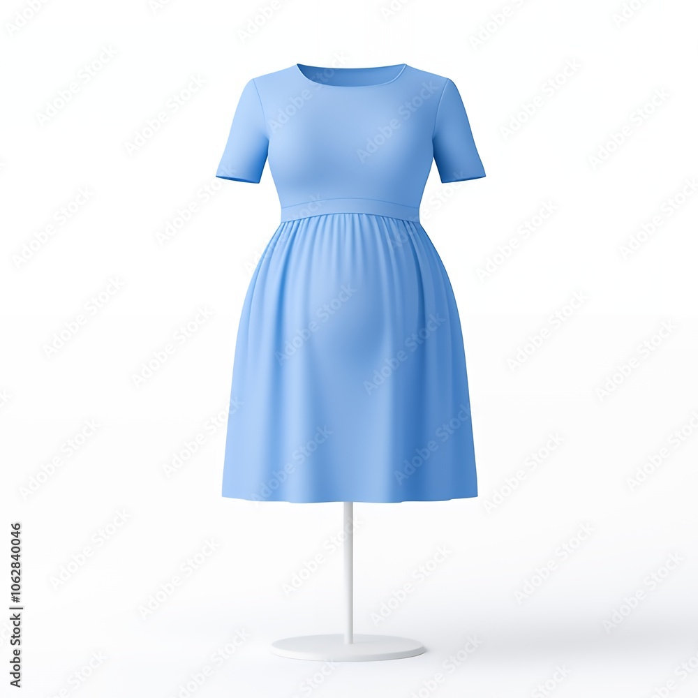 Blue Maternity Dress on a Mannequin. Blue Maternity Dress on a Mannequin.