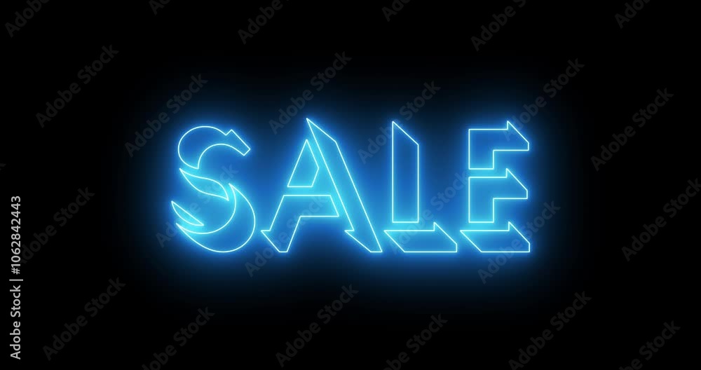 Sale text animation in 4K on dark BG. Neon Sale text with glowing neon text is perfect for online shops, blogs, web, cafes, advertising, and hotels. Technology video material animation. Easy to use
Sale text animation in 4K on dark BG. Neon Sale text with glowing neon text is perfect for online shops, blogs, web, cafes, advertising, and hotels. Technology video material animation. Easy to use