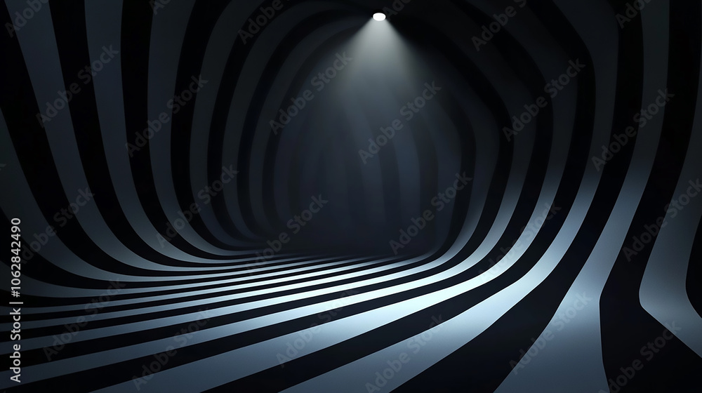 Naklejka premium A vanishing point background with black and white speed lines evokes a sense of motion, ideal for a running concept abstract background featuring radial, radiating lines that create a sense of motion