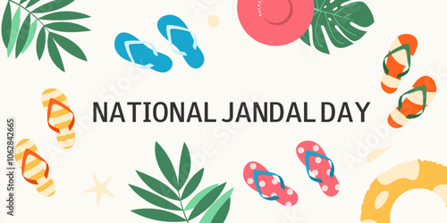 National Jandal day. December 2. Template for greeting card, banner, poster, flyer, background, brochure. Vector illustration.