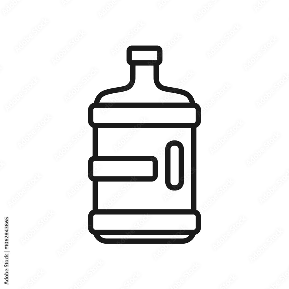 Potable water gallon icon illustration. Big plastic bottle with handle. Outline pictogram with editable stroke. Water delivery container for home and office cooler. Vector for web design, mobile Potable water gallon icon illustration. Big plastic bottle with handle. Outline pictogram with editable stroke. Water delivery container for home and office cooler. Vector for web design, mobile