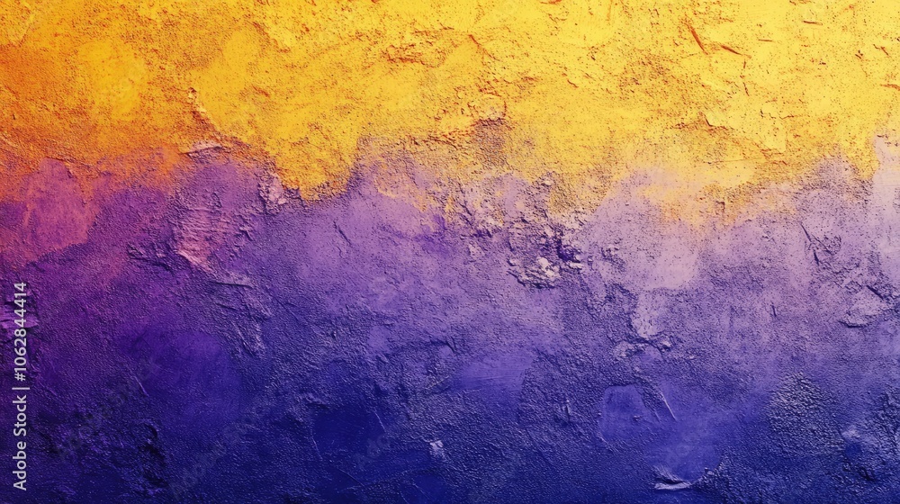 Yellow, purple, blue, and orange gradient with grainy texture, abstract poster. Yellow, purple, blue, and orange gradient with grainy texture, abstract poster.