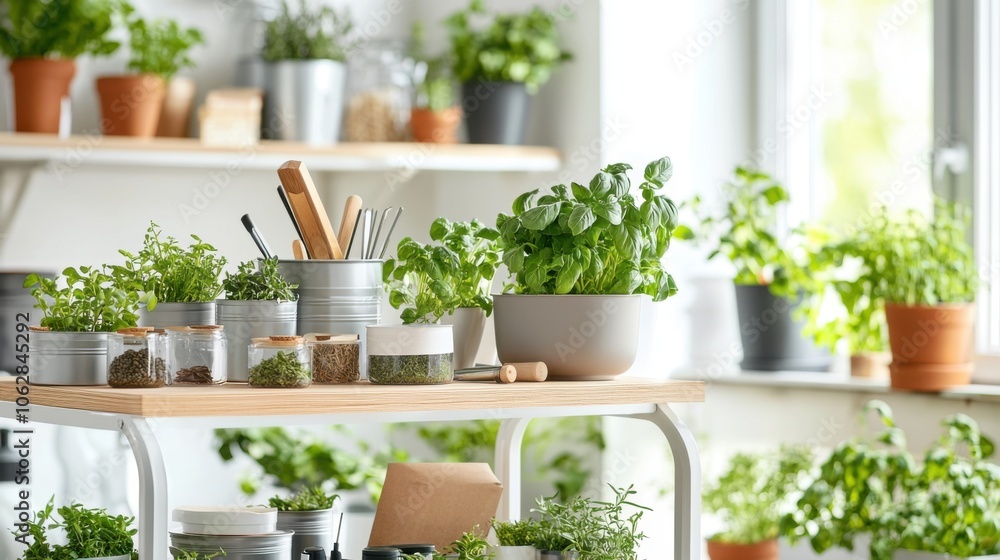 Create fresh herbal remedies in a bright workshop Create fresh herbal remedies in a bright workshop