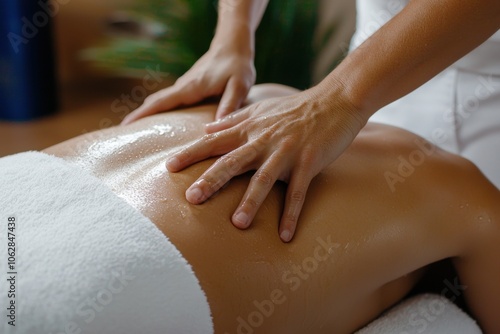 Wallpaper Mural Therapist delivers soothing back massage with aromatherapy oils Torontodigital.ca
