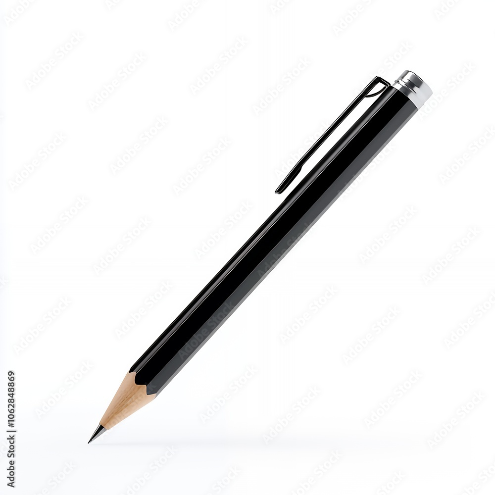 Black pencil isolated on white background. Black pencil isolated on white background.