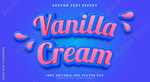 Vanilla cream editable text effect Template Suitable for Sweet Food Products