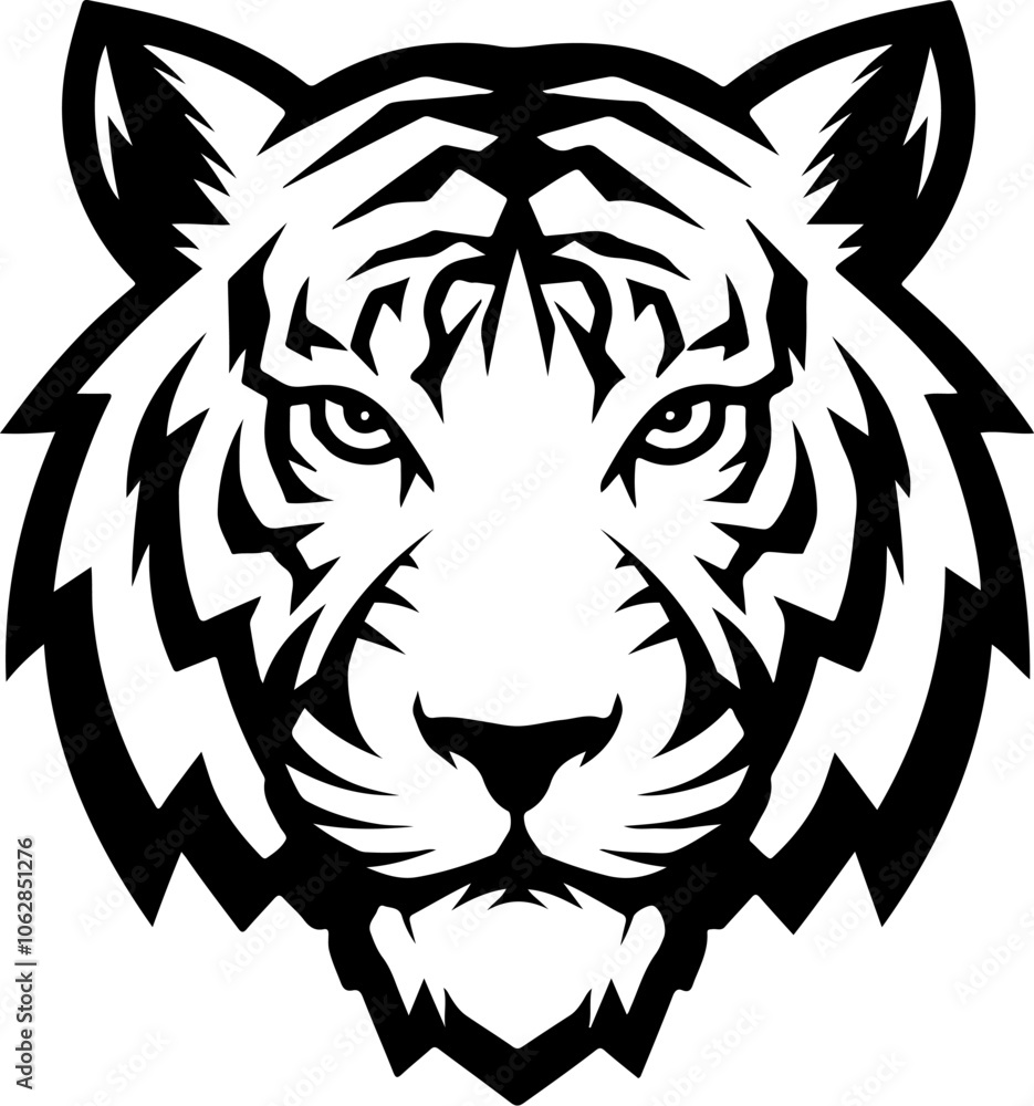Fototapeta premium tiger head illustration isolated on white background. Images for logo, label, emblem. Vector illustration.