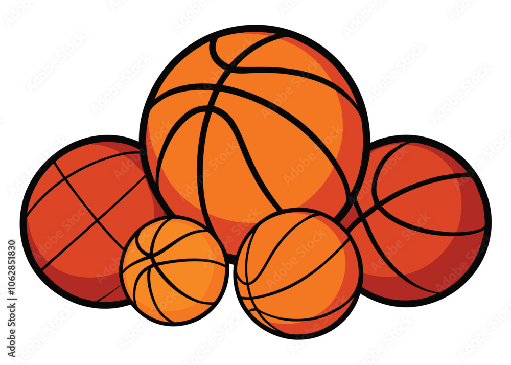 Obraz premium Sports balls minimal flat icon set. Cartoon style. 