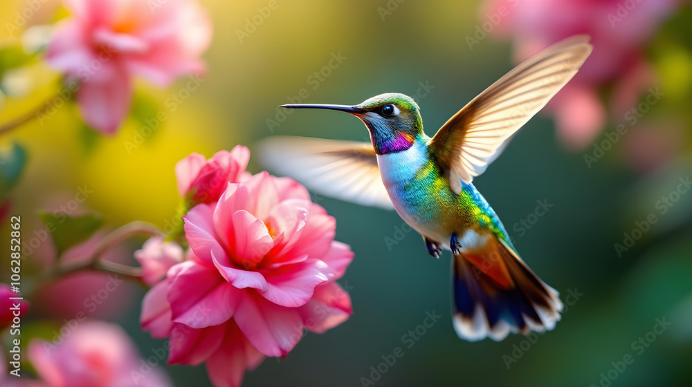 Fototapeta premium Vibrant Hummingbird in Flight
