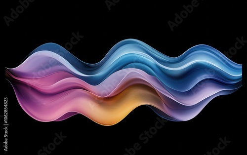 Wallpaper Mural A visually captivating infographic featuring three colorful waves flowing together, each in vibrant shades, set against a sleek black gradient background  Torontodigital.ca