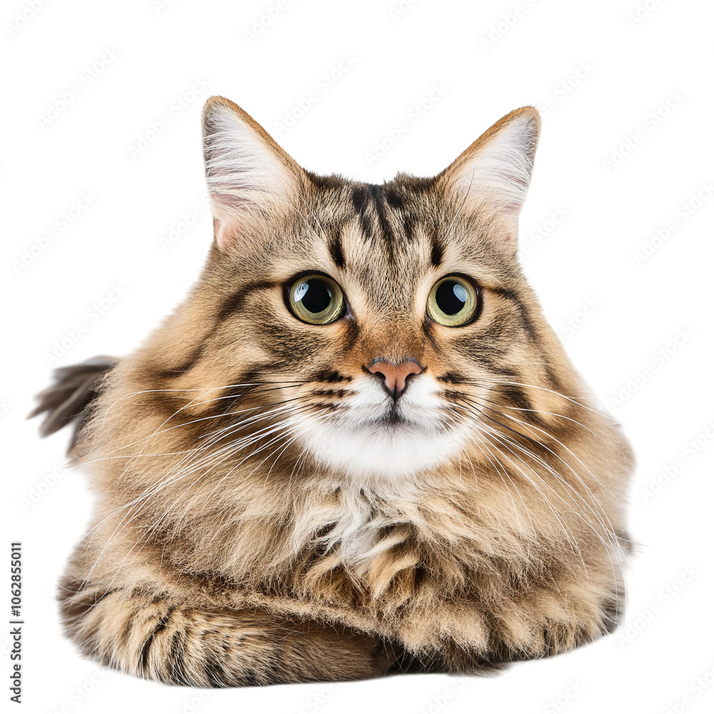 Cat - Looking Curiously, Funny, Scared - Sitting or Standing on White Background / Transparent - Ginger, Tabby, White, Black - Beautiful and Cute Cat Breed - Maine Coon, Siberian, Norwegian, Angora Cat - Looking Curiously, Funny, Scared - Sitting or Standing on White Background / Transparent - Ginger, Tabby, White, Black - Beautiful and Cute Cat Breed - Maine Coon, Siberian, Norwegian, Angora
