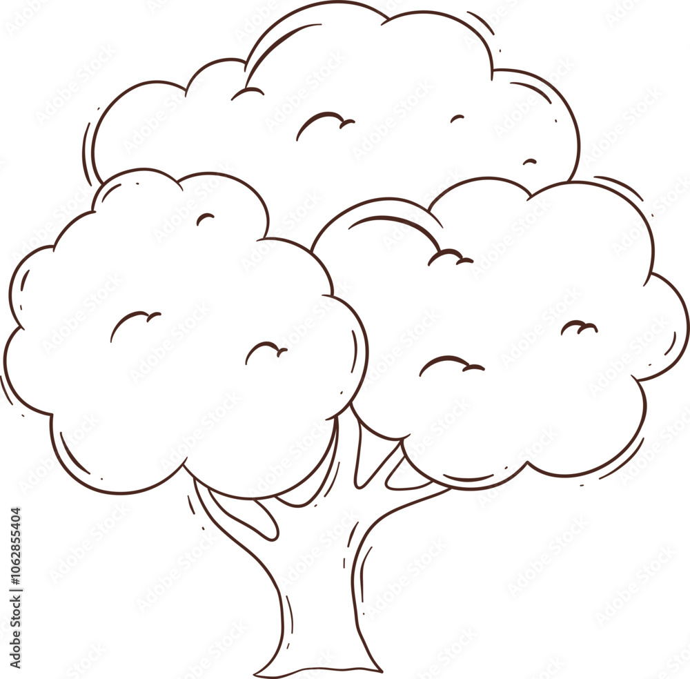 outline tree doodle cartoon outline tree doodle cartoon
