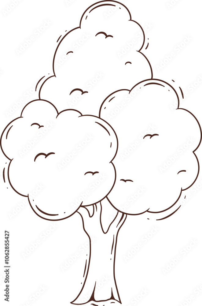 outline tree doodle cartoon outline tree doodle cartoon
