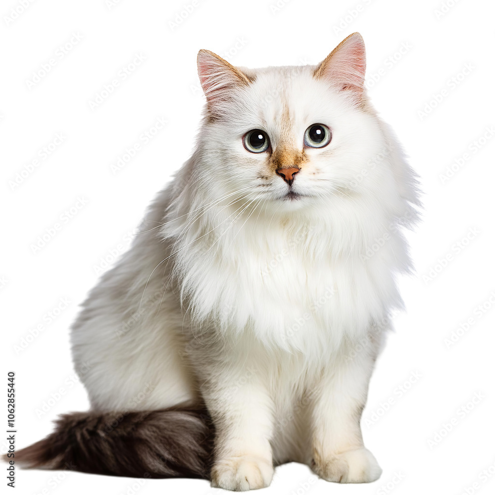 Cat - Looking Curiously, Funny, Scared - Sitting or Standing on White Background / Transparent - Ginger, Tabby, White, Black - Beautiful and Cute Cat Breed - Maine Coon, Siberian, Norwegian, Angora Cat - Looking Curiously, Funny, Scared - Sitting or Standing on White Background / Transparent - Ginger, Tabby, White, Black - Beautiful and Cute Cat Breed - Maine Coon, Siberian, Norwegian, Angora