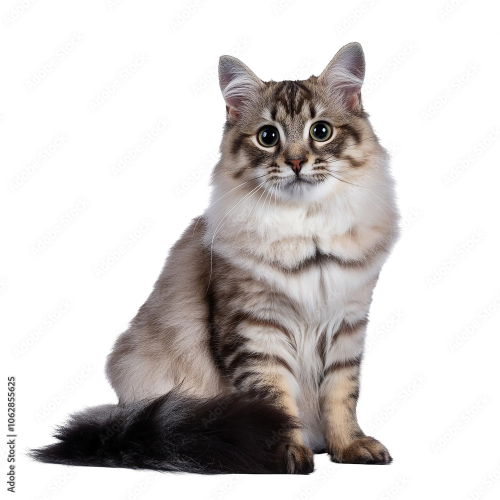 Cat - Looking Curiously, Funny, Scared - Sitting or Standing on White Background / Transparent - Ginger, Tabby, White, Black - Beautiful and Cute Cat Breed - Maine Coon, Siberian, Norwegian, Angora Cat - Looking Curiously, Funny, Scared - Sitting or Standing on White Background / Transparent - Ginger, Tabby, White, Black - Beautiful and Cute Cat Breed - Maine Coon, Siberian, Norwegian, Angora