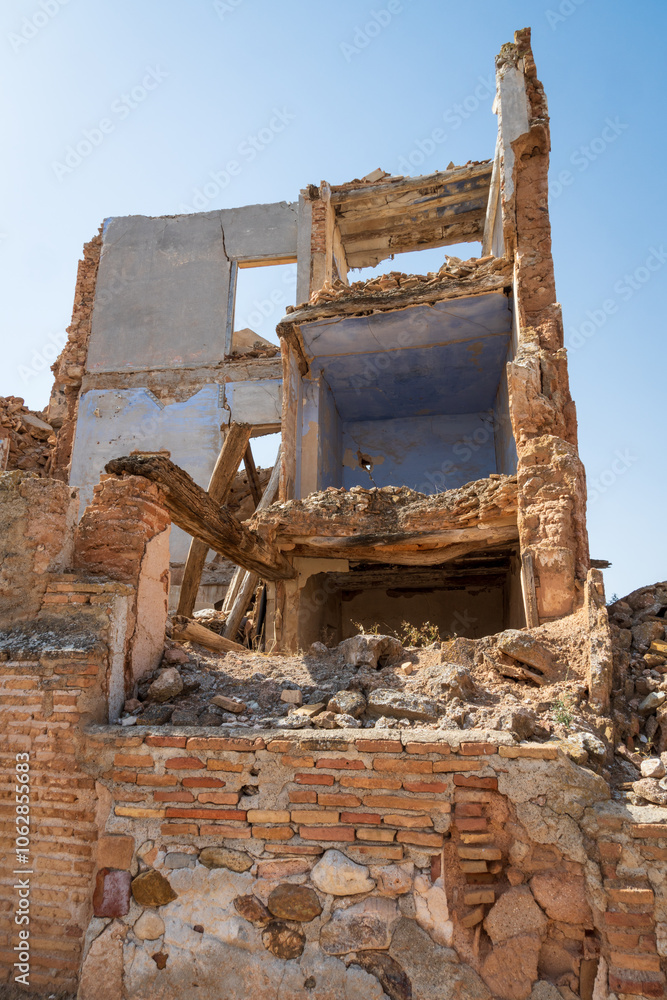 Old town of Belchite, Spanish Civil War Site, Zaragoza, Spain Old town of Belchite, Spanish Civil War Site, Zaragoza, Spain