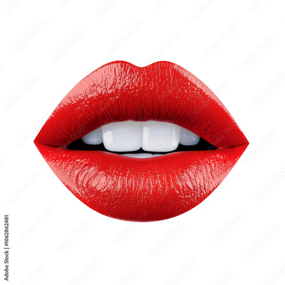 Red female lips isolated on white background. Air kiss, beauty, red lipstick, cosmetics Red female lips isolated on white background. Air kiss, beauty, red lipstick, cosmetics
