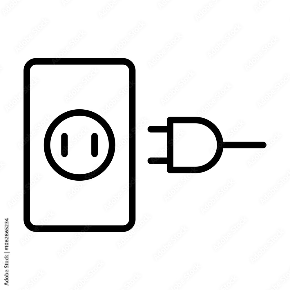 Outlet and plug icon. Outlet and plug icon.