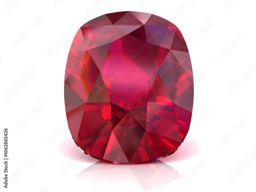 Beautiful gems on a white background , 3D Illustration.3D rendering Beautiful gems on a white background , 3D Illustration.3D rendering