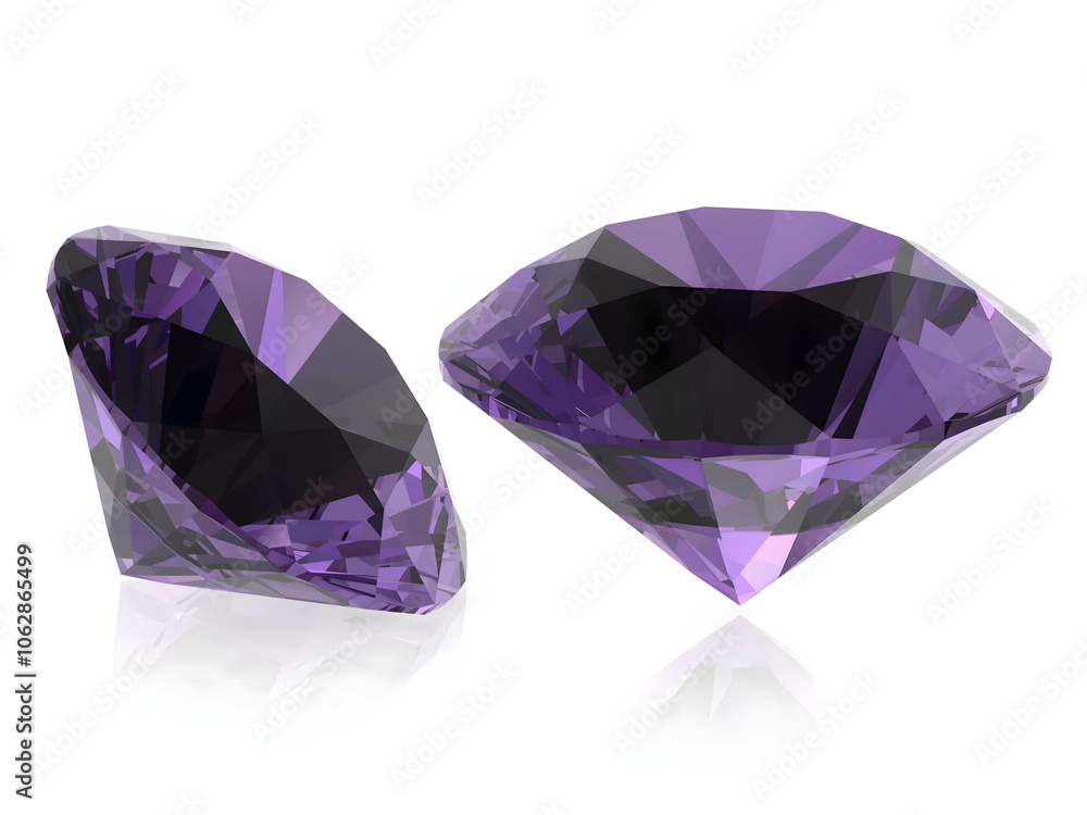 Beautiful gems on a white background , 3D Illustration.3D rendering Beautiful gems on a white background , 3D Illustration.3D rendering