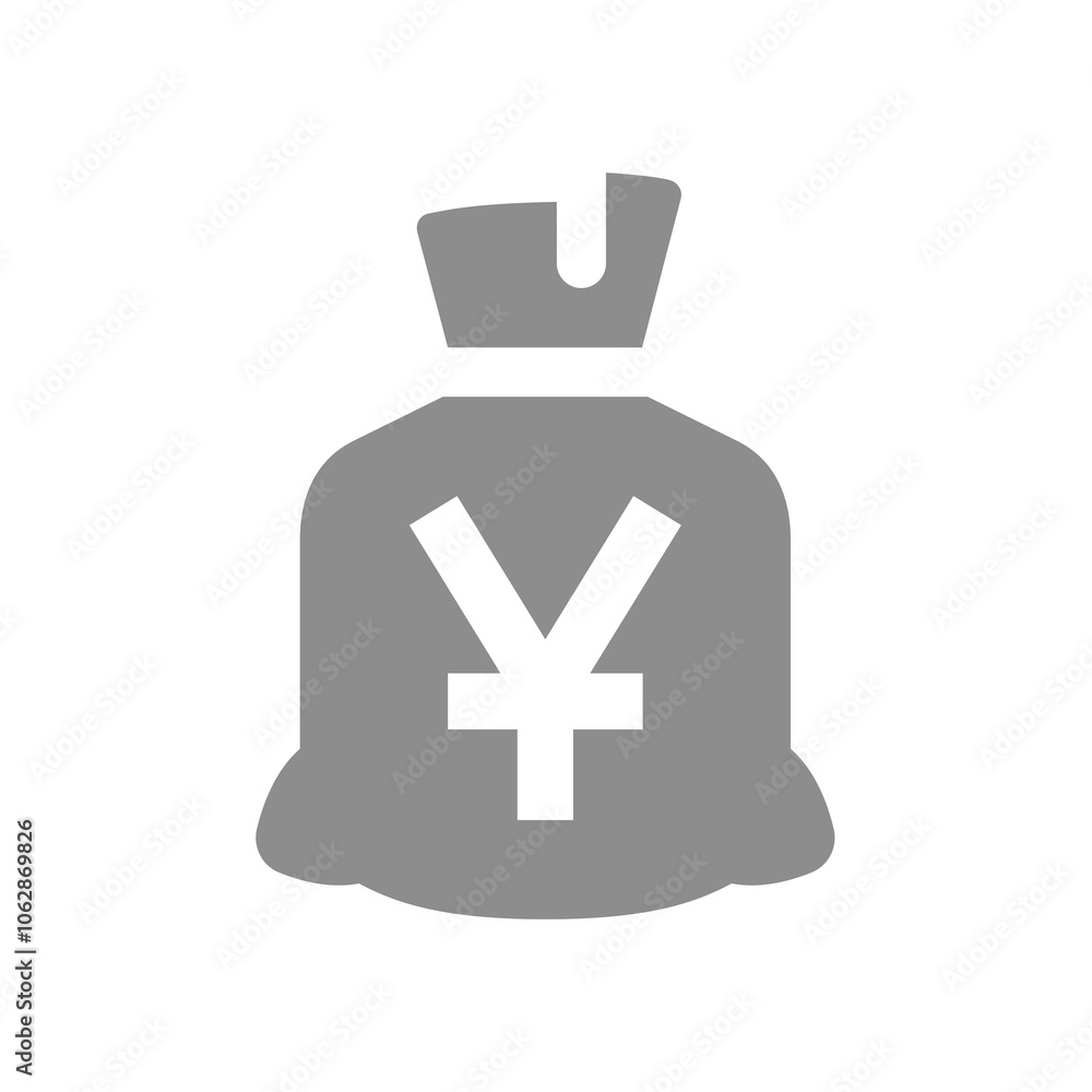 Chinese yuan moneybag vector icon. Money sack or bag symbol. Chinese yuan moneybag vector icon. Money sack or bag symbol.