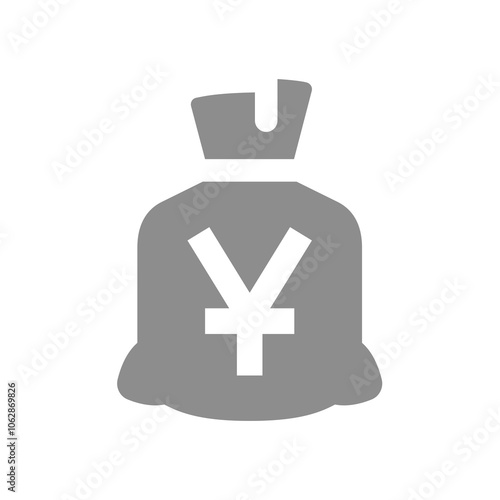 Chinese yuan moneybag vector icon. Money sack or bag symbol.