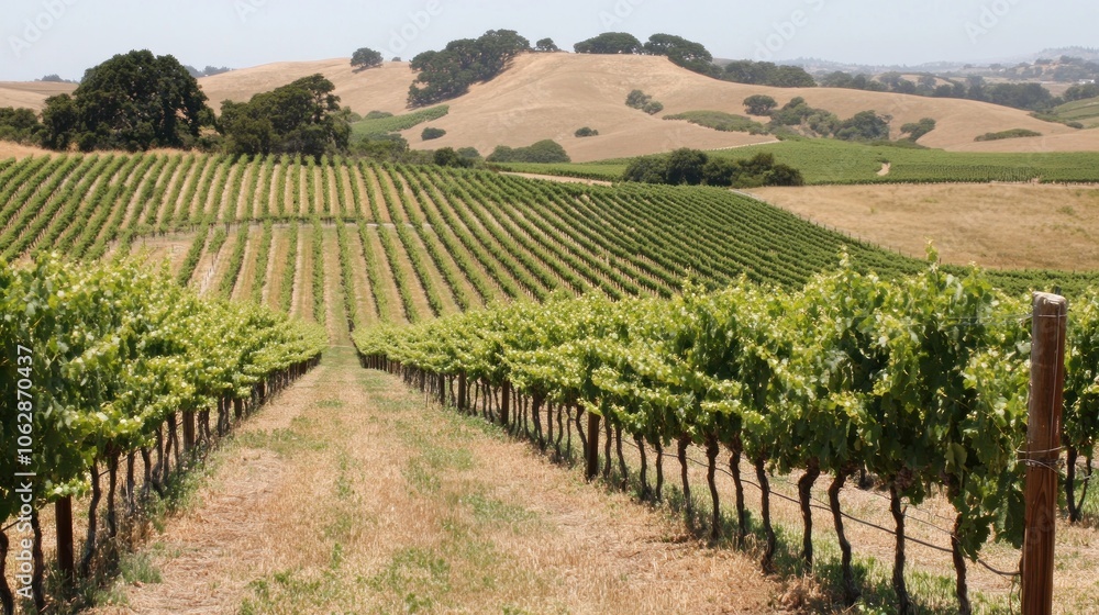 Vineyard Rows in the California Sun Vineyard Rows in the California Sun
