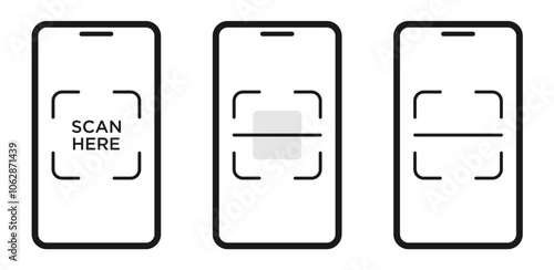 mobile scan here quick response code icon