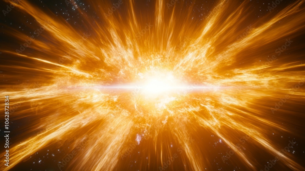 Naklejka premium Cosmic Explosion Supernova Burst Star Birth Nebula Space Background