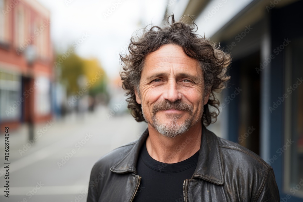 Handsome middle age man with a beard and mustache in a urban setting Handsome middle age man with a beard and mustache in a urban setting