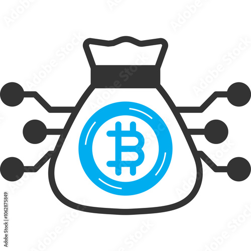 Bitcoin Sack vector icon with an isolated background 