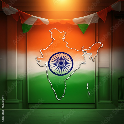 The map of India outlined w...